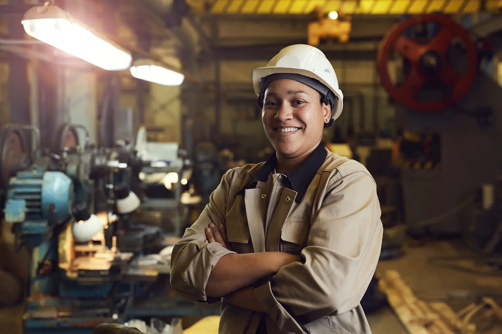 Eine Arbeiterin startet gesund in den Tag