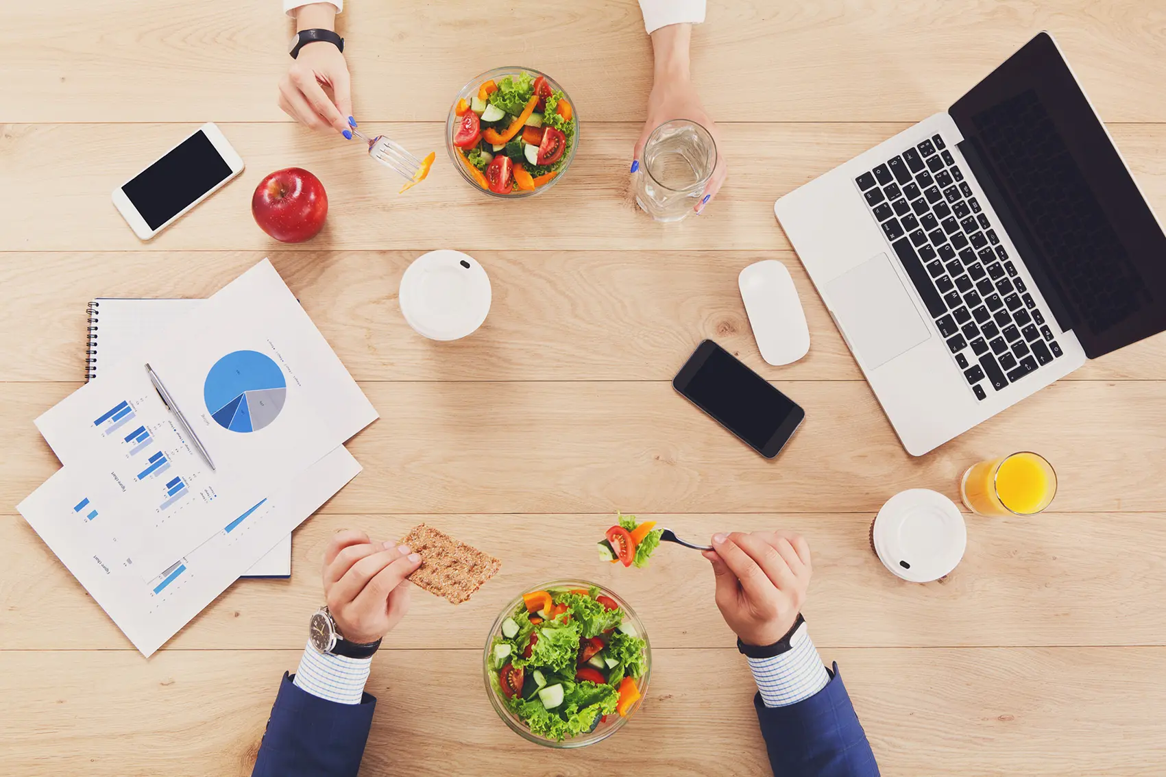 Gesundes Essen im Arbeitsmeeting